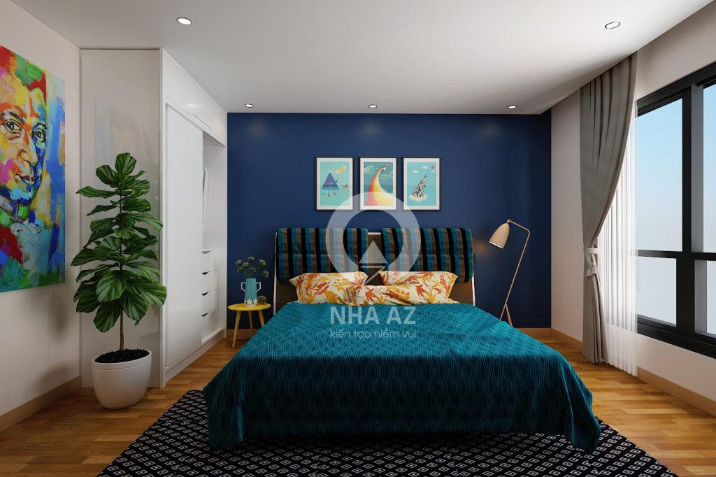 Phong cách thiết kế hiện đại sử dụng các gam màu nổi để tạo điểm nhấn